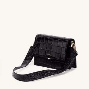 JW PEI Mini Flap Crossbody - Black Croc